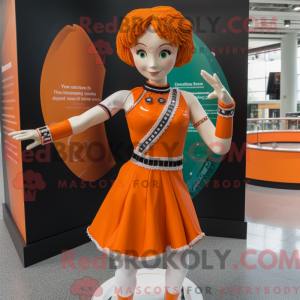 Orange Irish Dancer mascot...