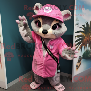 Pink Civet mascot costume...