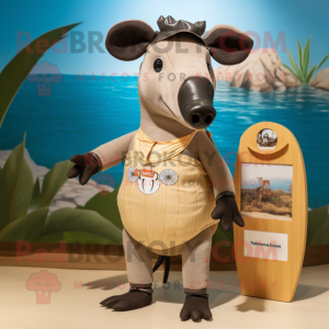 Brauner Tapir Maskottchen...