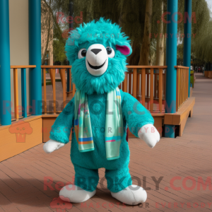 Turquoise Alpaca mascot...