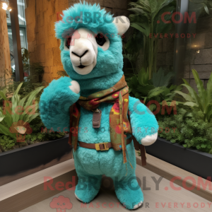 Turquoise Alpaca mascot...