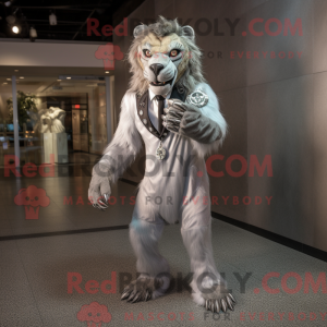 Sølv Smilodon maskot...