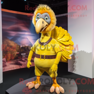 Gul Tyrkiet maskot kostume...