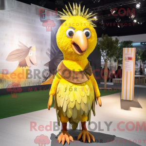 Gul Tyrkiet maskot kostume...
