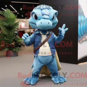 Sky Blue Pangolin mascot...