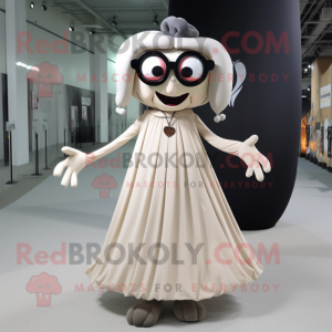 Beige Vampyr maskot kostym...