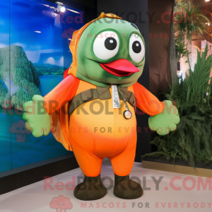 Olive Clown Fish mascot...