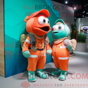 Olive Clown Fish mascot...