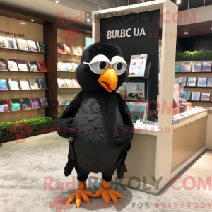 Sort Quail maskot kostume...