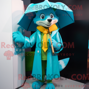Turkis Fox maskot kostume...