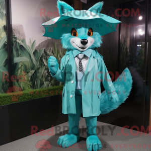 Turquoise Fox mascot...