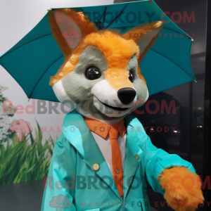 Turkis Fox maskot kostume...