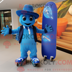 Blå Skateboard maskot...