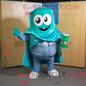 Teal Soda Can mascot...