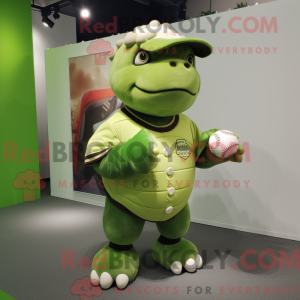 Lime Green Glyptodon mascot...