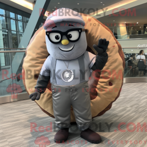 Gray Donut mascot costume...