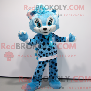 Blauer Leopard Maskottchen...