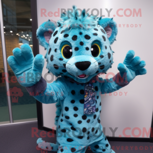 Máscara de leopardo azul...