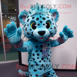 Mascotte de Léopard bleu...