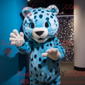 Blauer Leopard Maskottchen...
