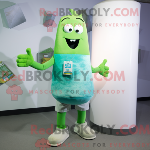 Green Ice mascot costume...