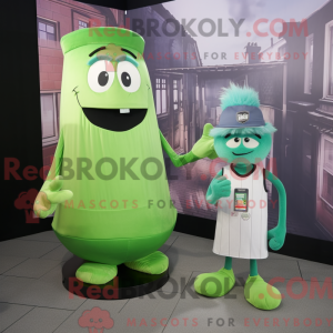 Green Ice mascot costume...