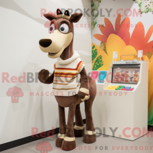 Beige Okapi-mascottekostuum...