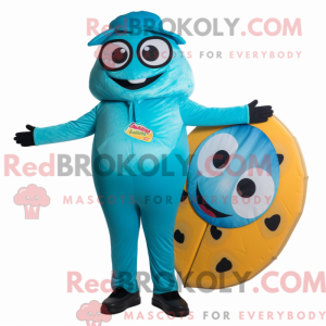 Cyan Pizza-maskotdraktfigur...