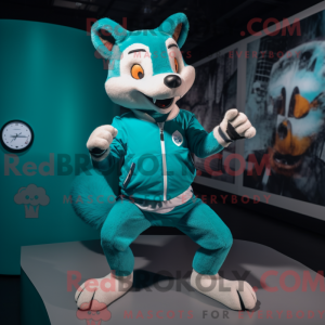 Teal Marten mascottekostuum...