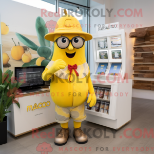 Gul Mango-maskotdraktfigur...