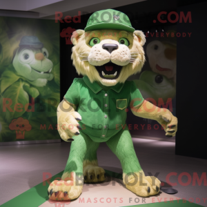 Green Smilodon mascot...