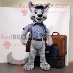 Grå Dingo maskot kostume...