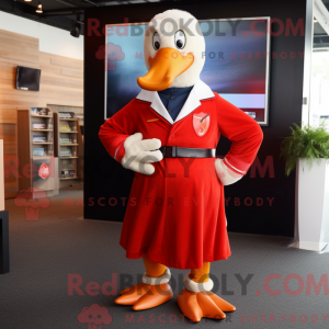 Red Geese mascot costume...