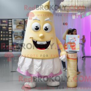 Cream Ice Cream Cone mascot...