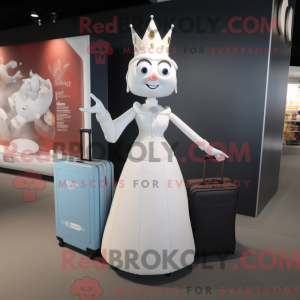 Hvit dronning maskot drakt...