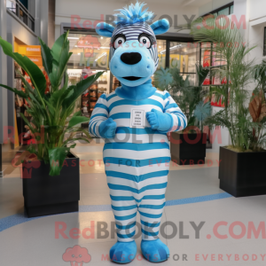 Sky Blue Zebra maskot...