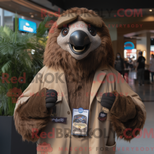 Brown Giant Sloth mascot...