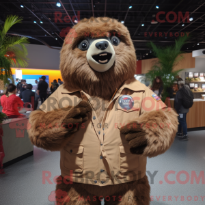 Brown Giant Sloth mascot...