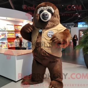 Brown Giant Sloth mascot...