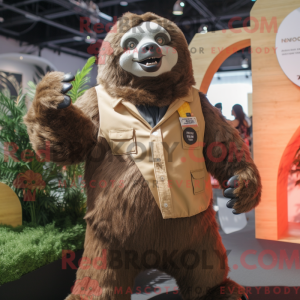Brown Giant Sloth mascot...