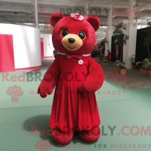 Red Bear-maskotdraktfigur...