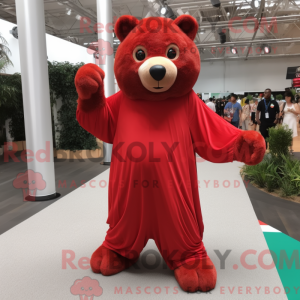 Red Bear mascot costume...