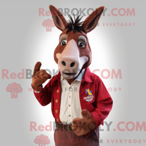 Maroon Donkey mascot...