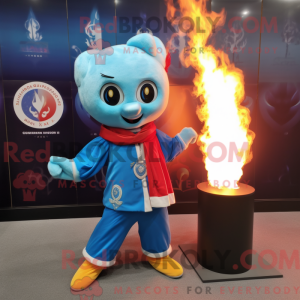 Sky Blue Fire Eater mascot...