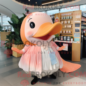 Peach Humpback Whale mascot...