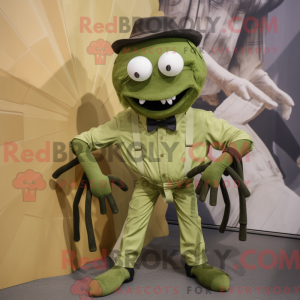 Olive Spider maskot kostume...