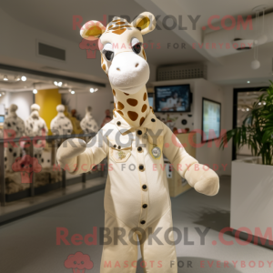 Cream Giraffe mascot...