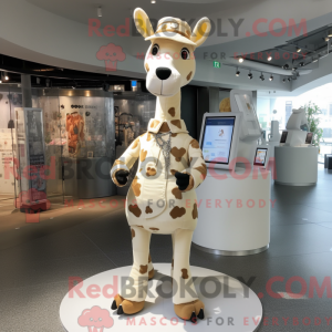 Cream Giraffe mascot...
