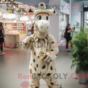 Cream Giraffe mascot...