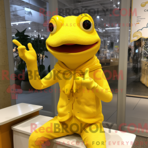 Gele Kikker mascottekostuum...